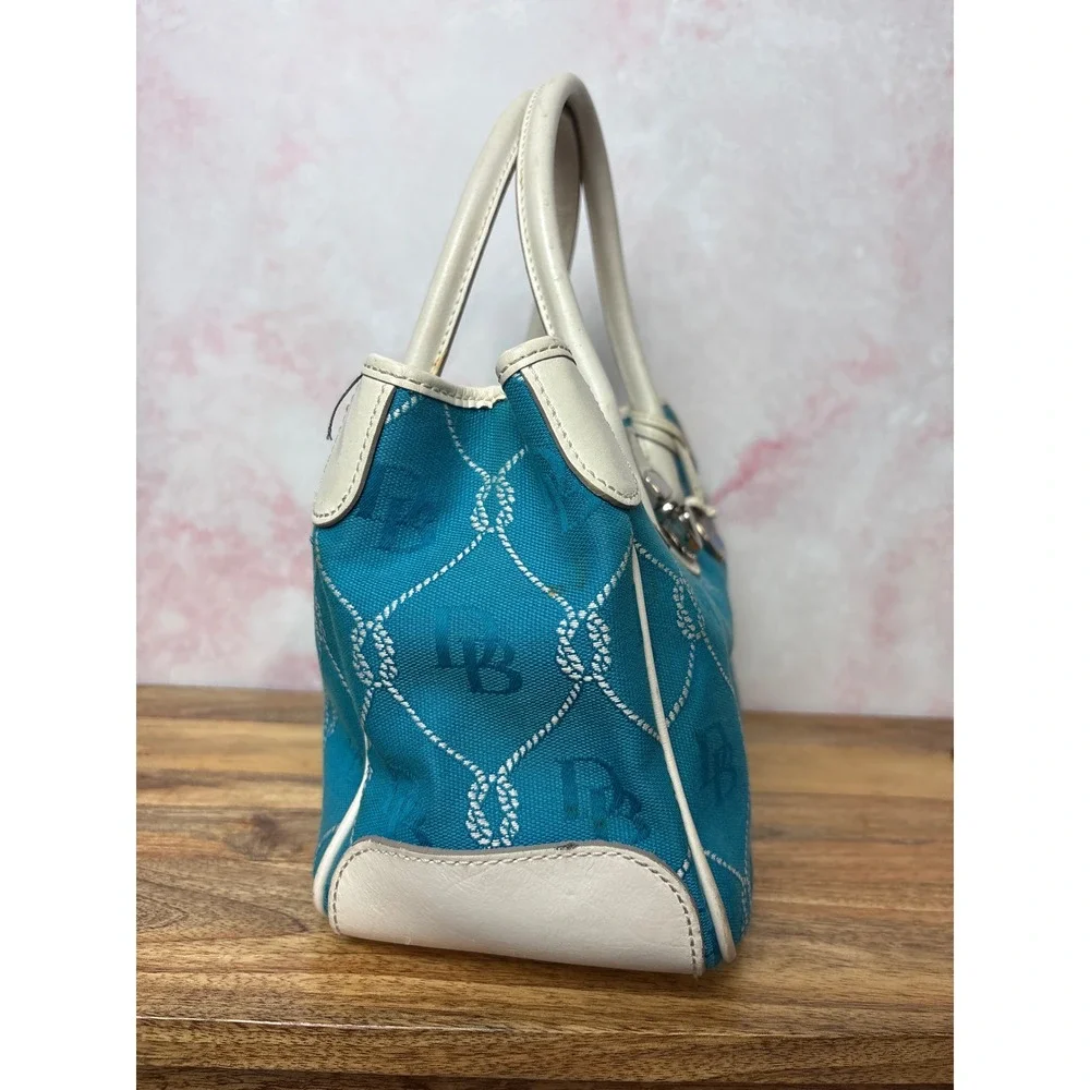 Dooney & Bourke Vintage Nautical Signature Rope & Knot Satchel Turquoise/Aqua